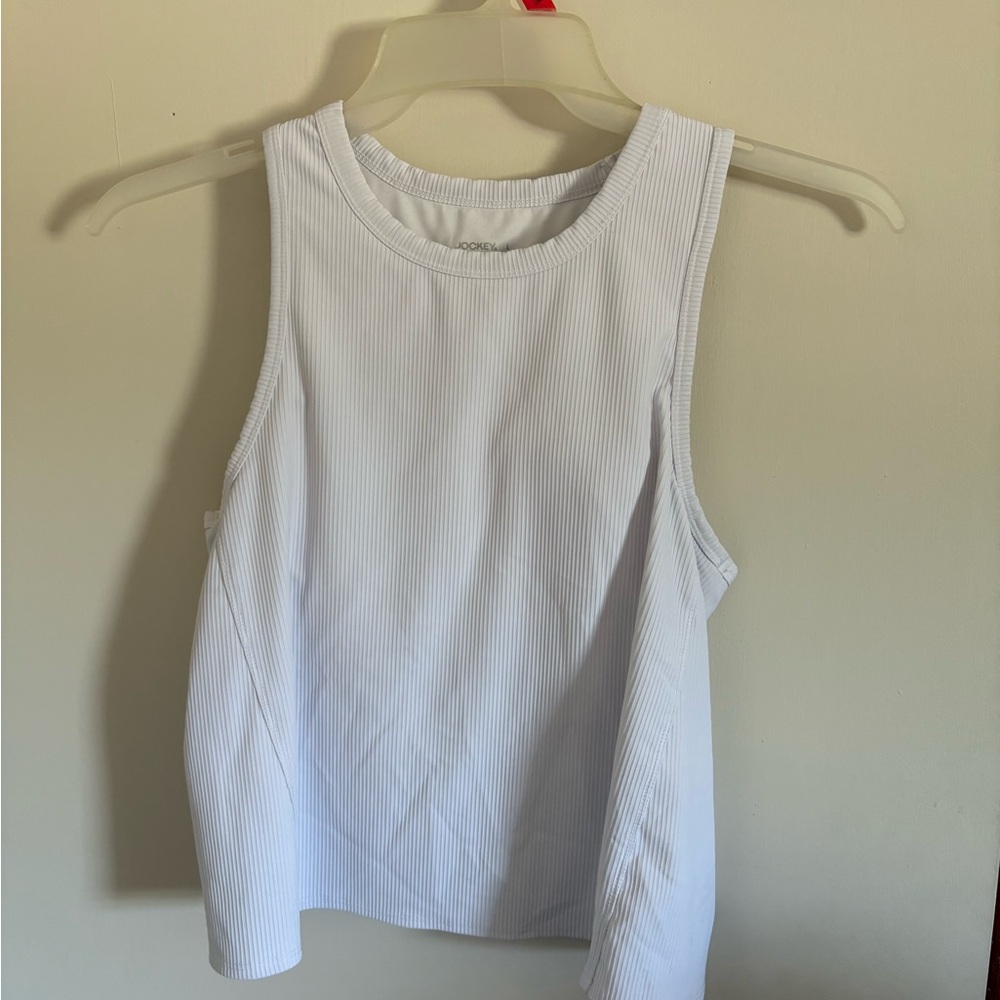Jockey White Fitted Tank Crop Top